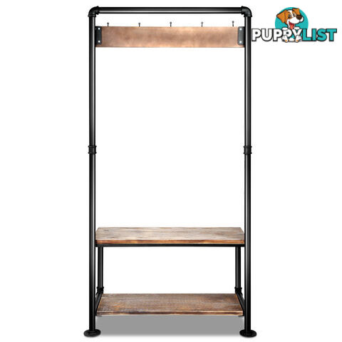 Pipe Shoe Rack & Coat Hanger Hallway Entry Shelf