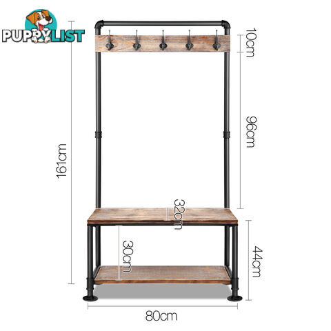 Pipe Shoe Rack & Coat Hanger Hallway Entry Shelf