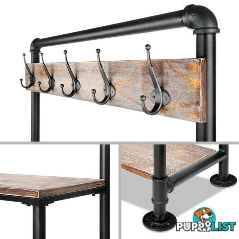 Pipe Shoe Rack & Coat Hanger Hallway Entry Shelf