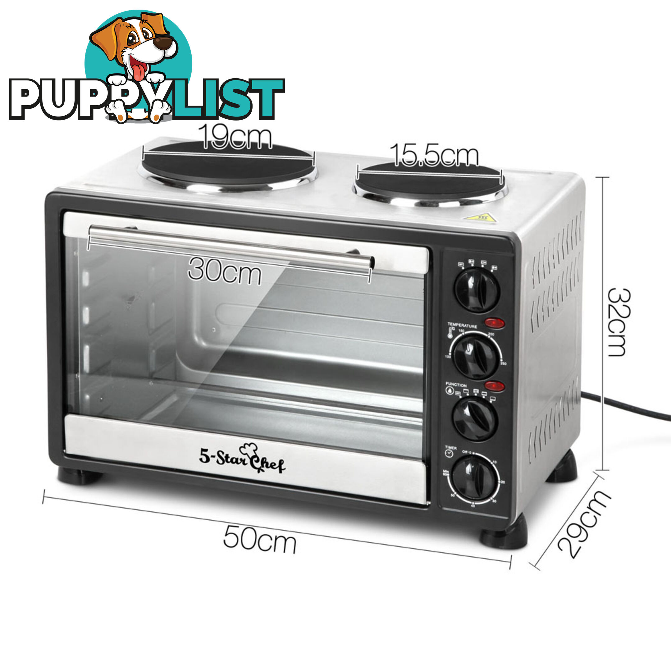 34L Benchtop Convection Oven with Twin Hot Plate