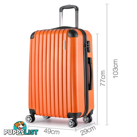 Set of 3 Hard Shell Travel Luggage with TSA Lock - Orange