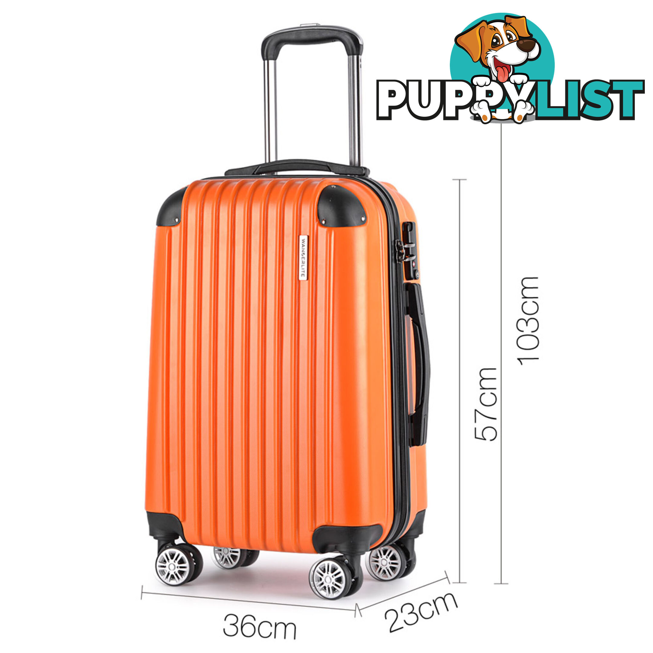 Set of 3 Hard Shell Travel Luggage with TSA Lock - Orange