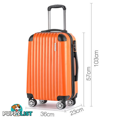 Set of 3 Hard Shell Travel Luggage with TSA Lock - Orange