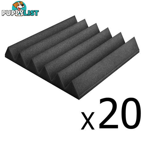 Set of 20 Studio Wedge Acoustic Foam Charcoal 30 x 30cm