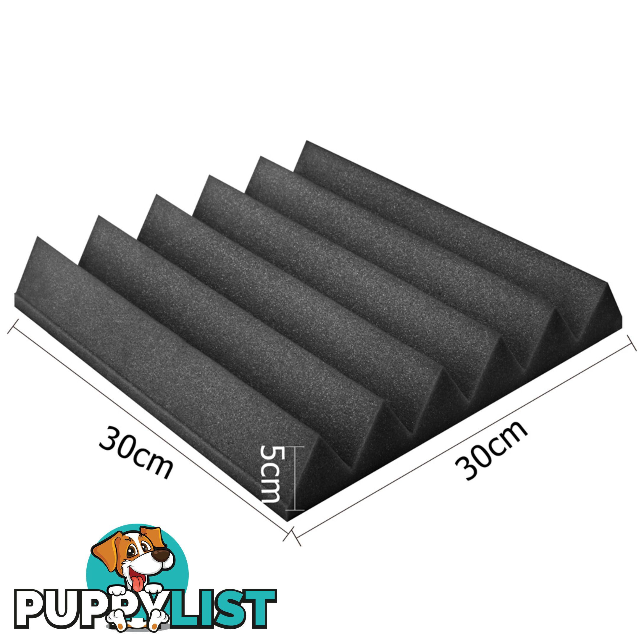 Set of 20 Studio Wedge Acoustic Foam Charcoal 30 x 30cm