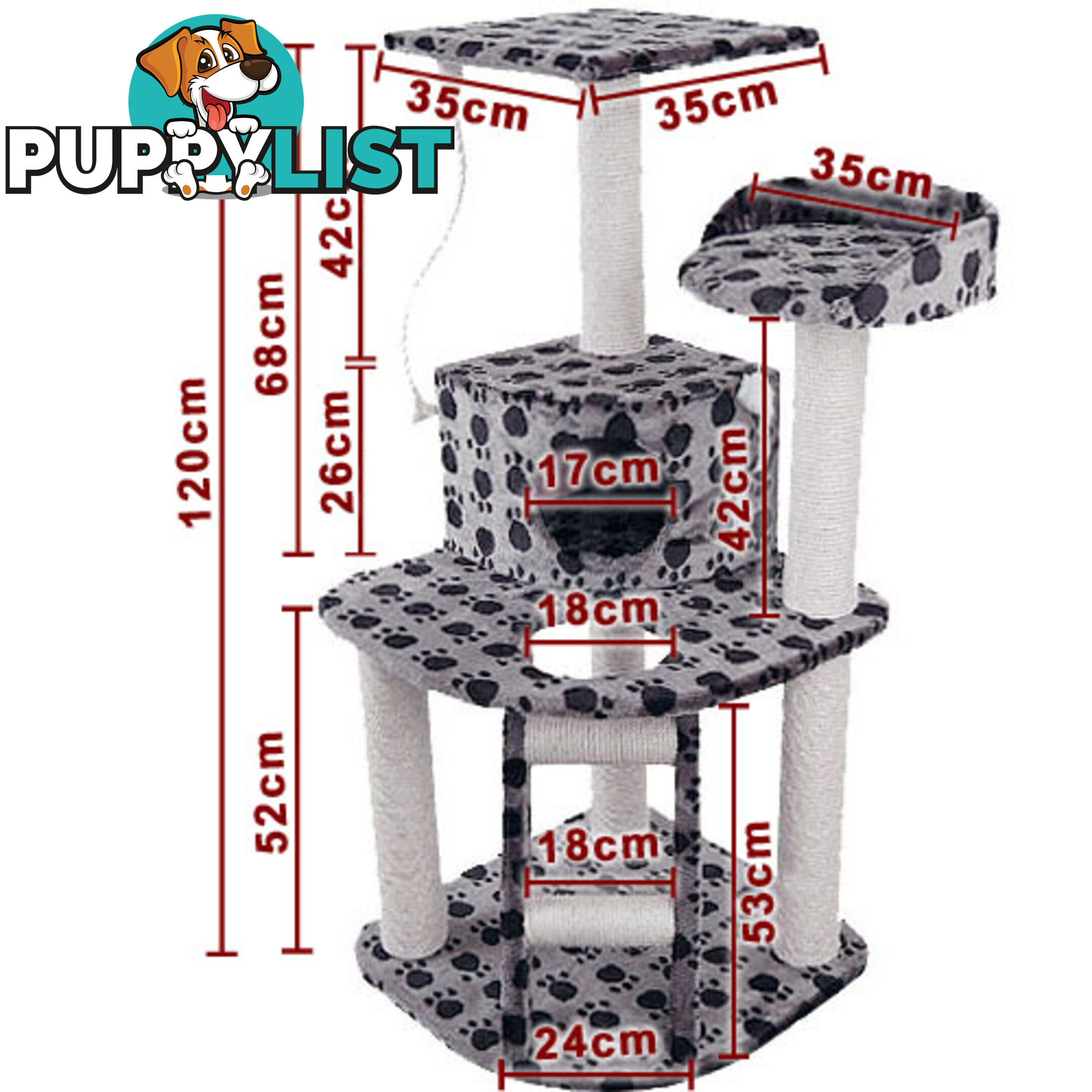 Cat Scratching Poles Post Furniture Tree House Condo Black Grey