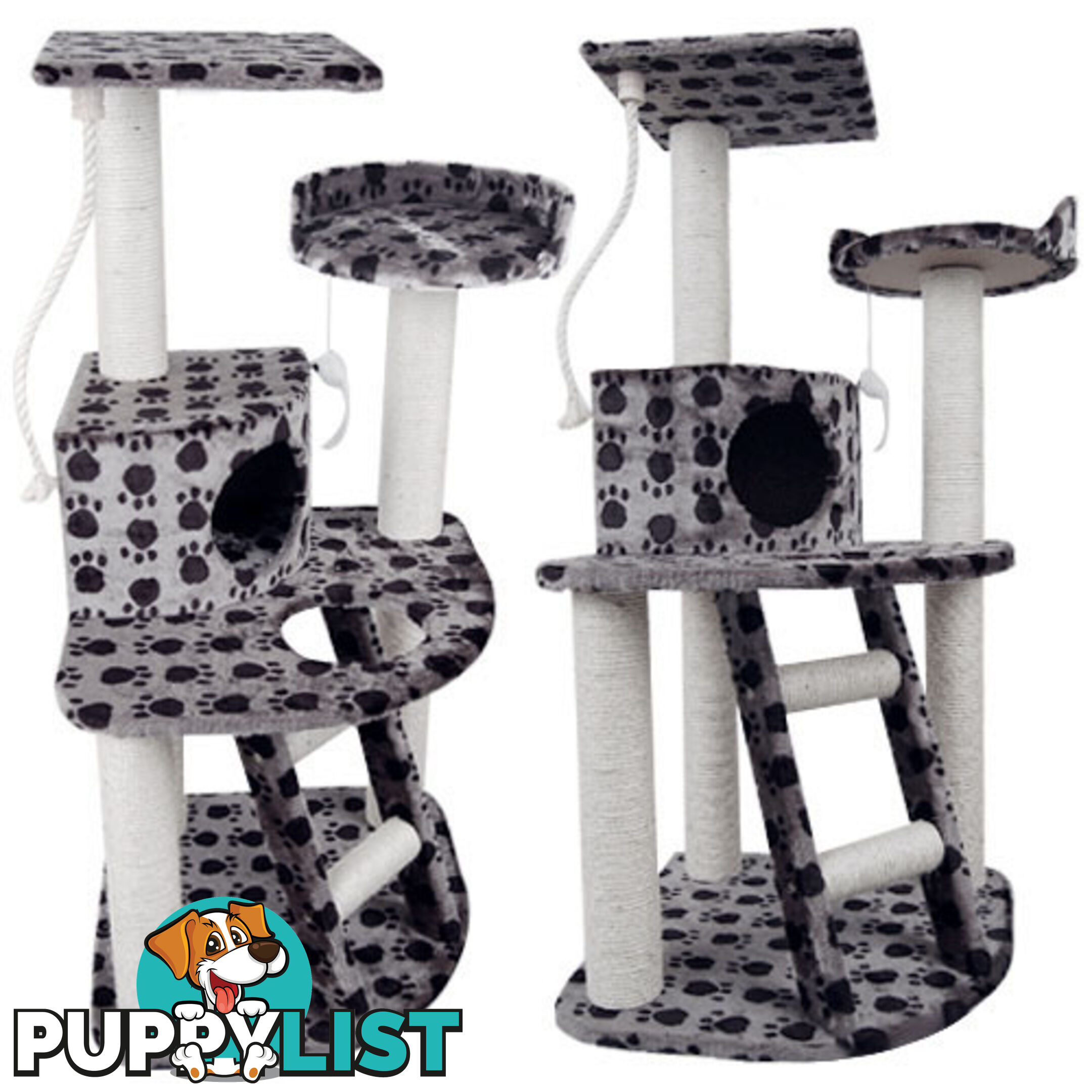 Cat Scratching Poles Post Furniture Tree House Condo Black Grey