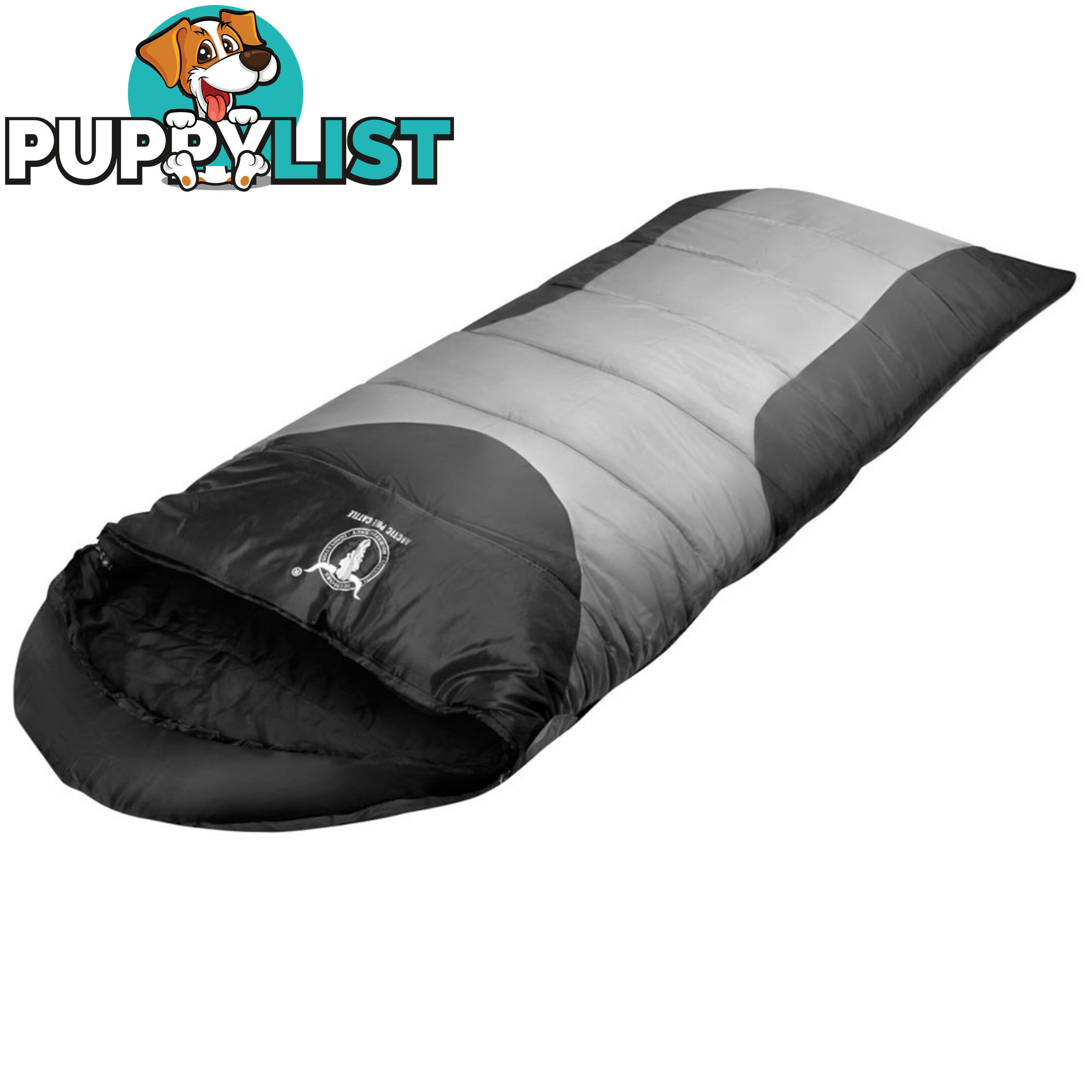 Camping Envelope Sleeping Bag Single Grey black