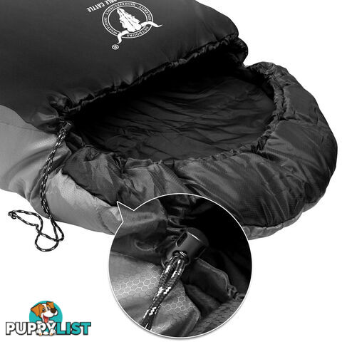 Camping Envelope Sleeping Bag Single Grey black