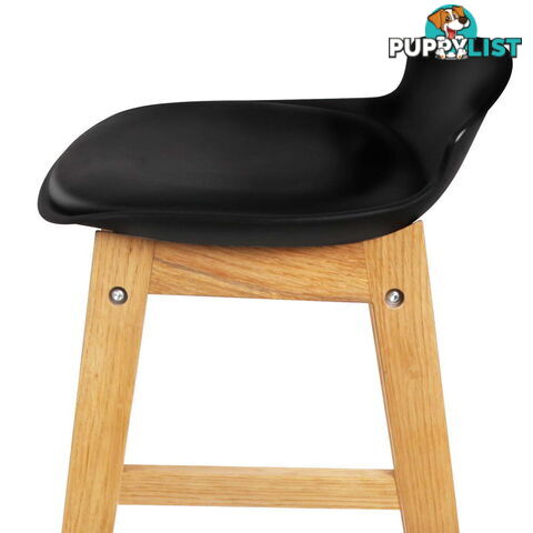 Set of 2 High Seat Back Barstools Black