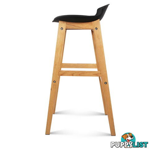 Set of 2 High Seat Back Barstools Black