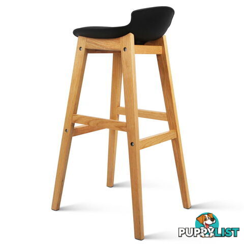 Set of 2 High Seat Back Barstools Black