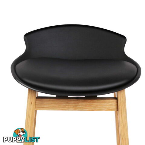 Set of 2 High Seat Back Barstools Black