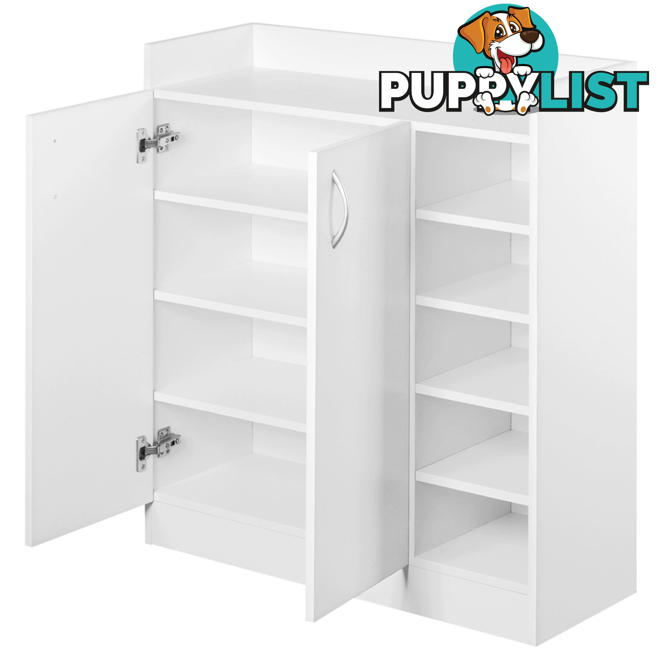 2 Doors Shoe Cabinet Storage Cupboard White