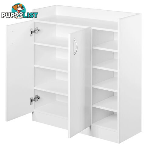 2 Doors Shoe Cabinet Storage Cupboard White