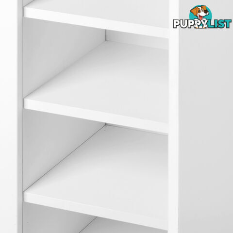 2 Doors Shoe Cabinet Storage Cupboard White