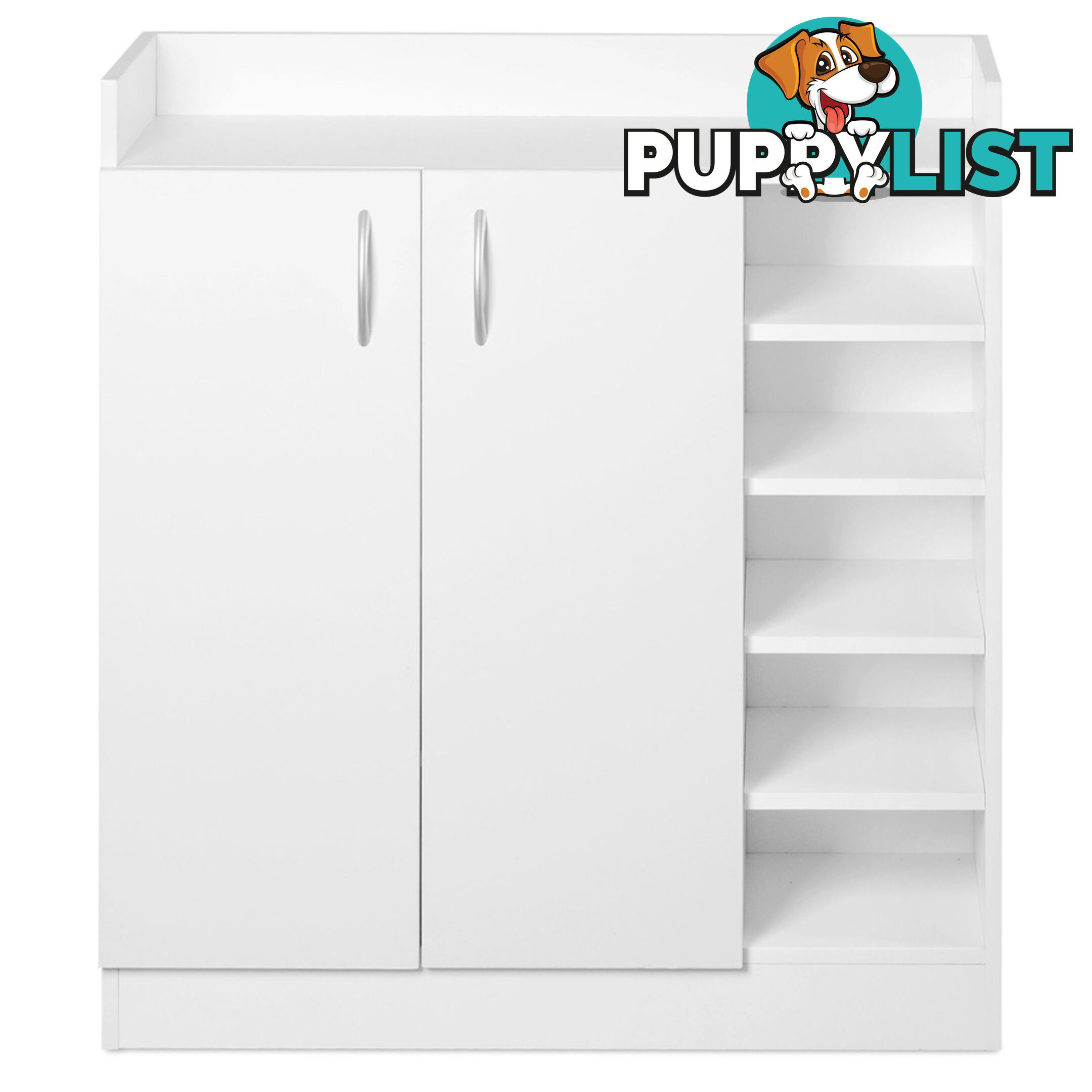 2 Doors Shoe Cabinet Storage Cupboard White