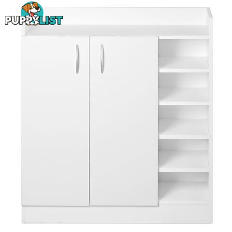 2 Doors Shoe Cabinet Storage Cupboard White