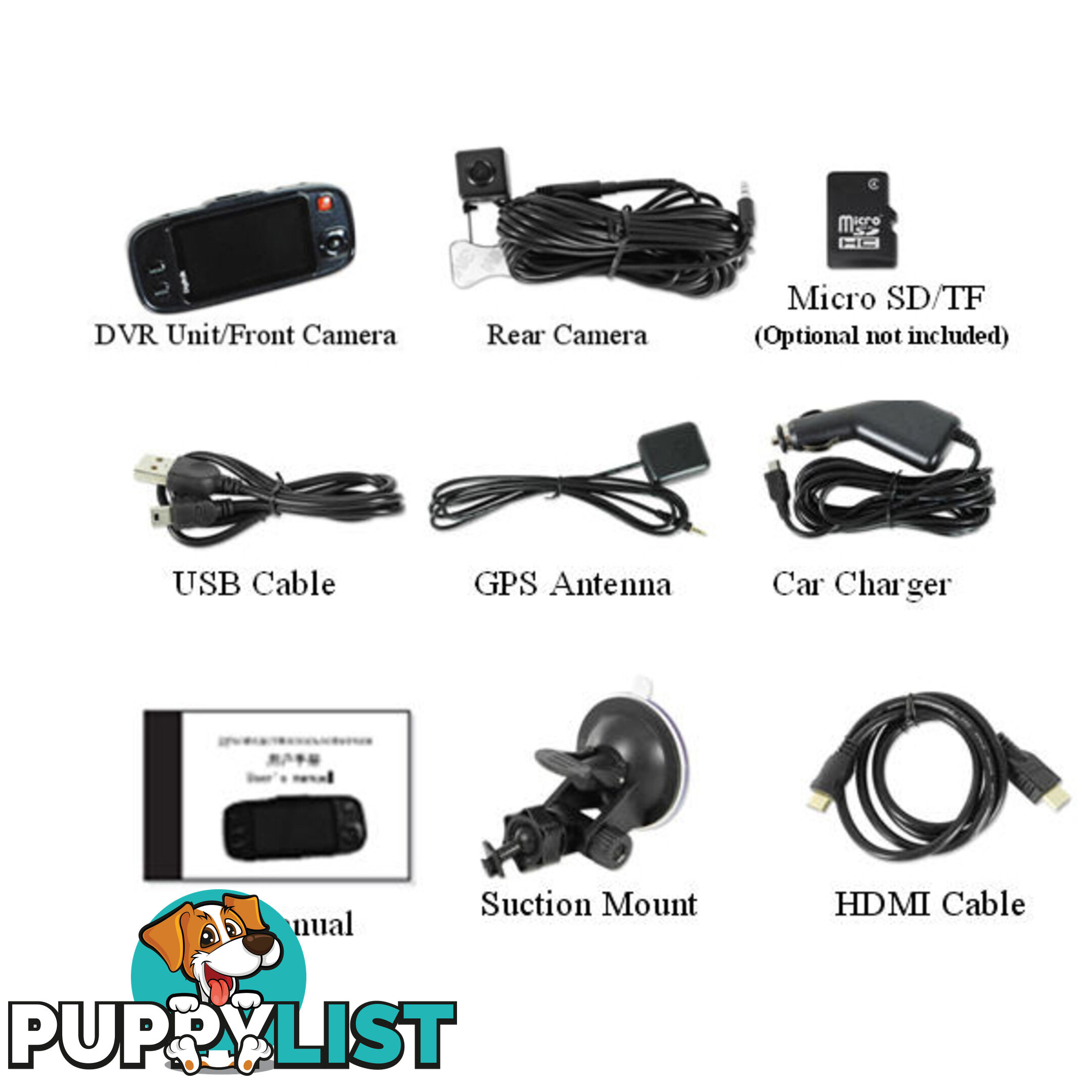 Dual Camera In-Car Digital Video Recorder (DVR)