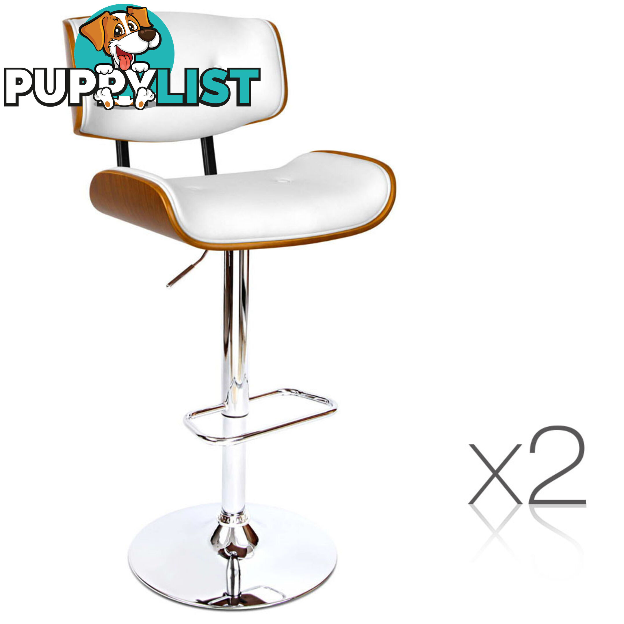 PU Leather Bar Stool with Chrome Base