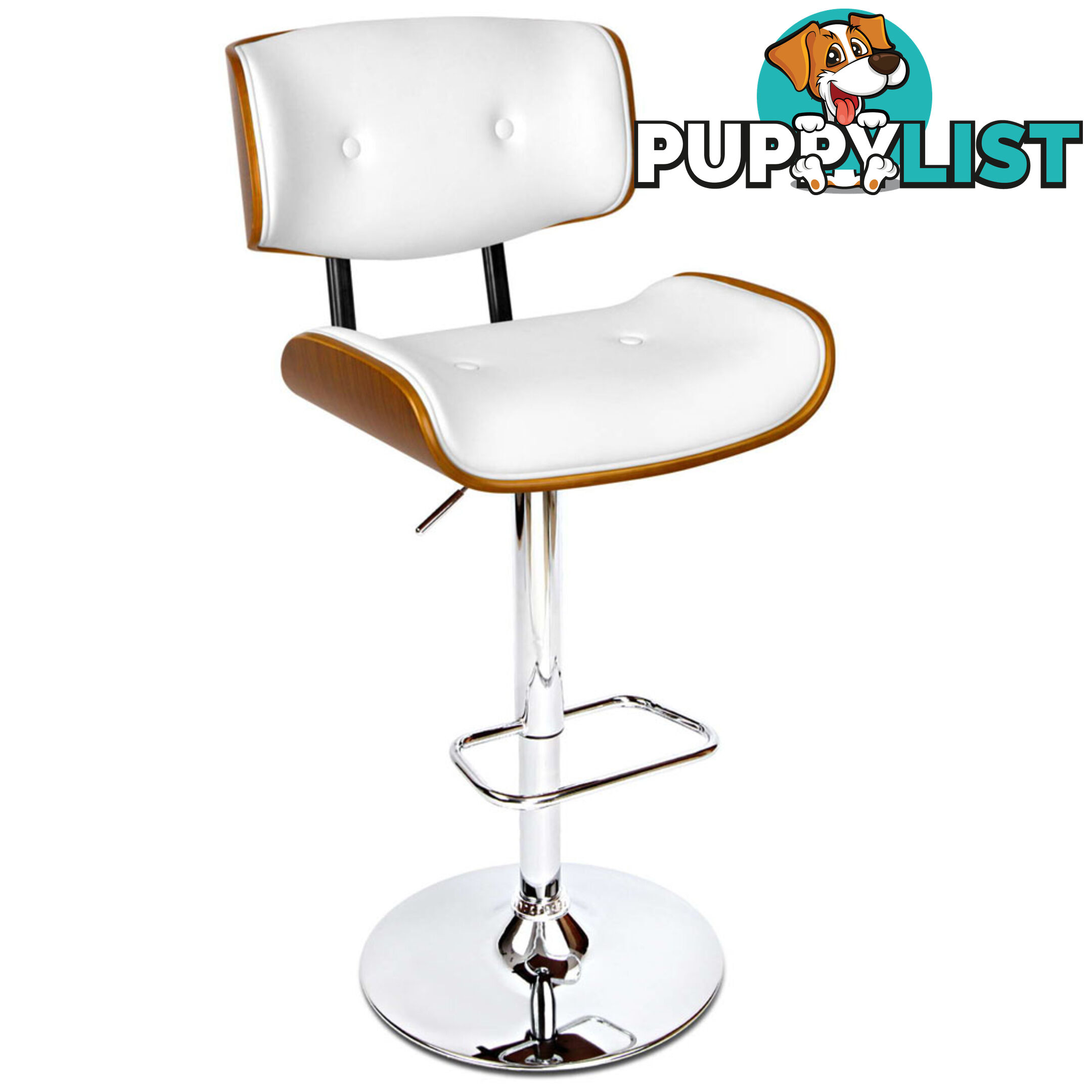 PU Leather Bar Stool with Chrome Base