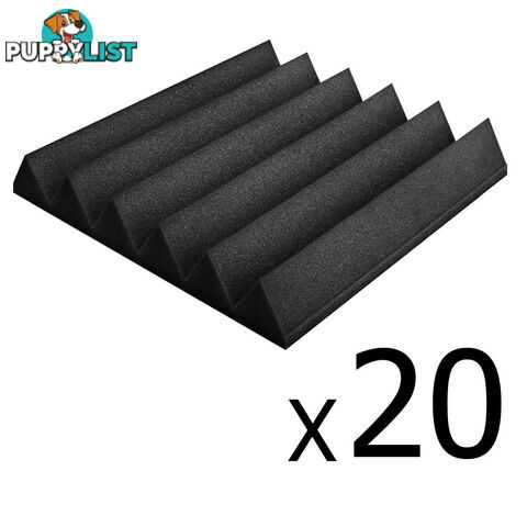 Set of 20 Studio Wedge Acoustic Foam Black 30 x 30cm