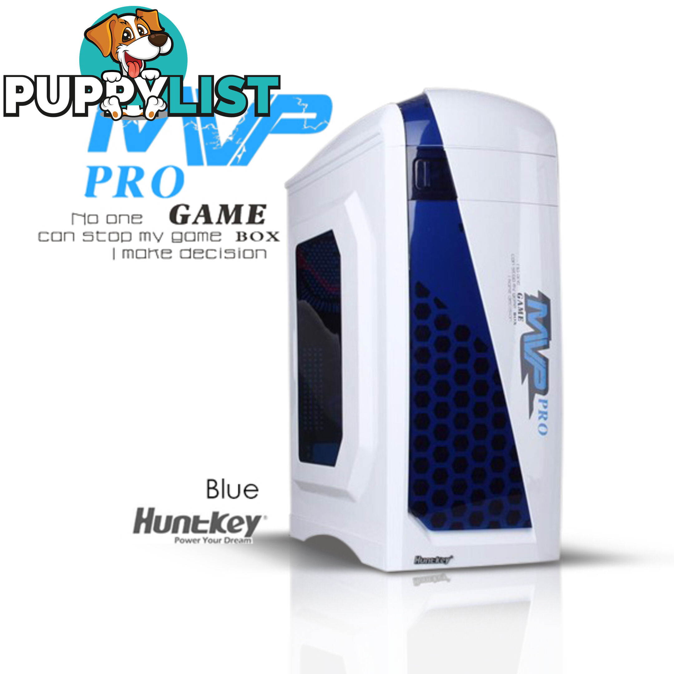 Huntkey MVP Pro  Gaming computer chassis - Blue (No PSU Included)