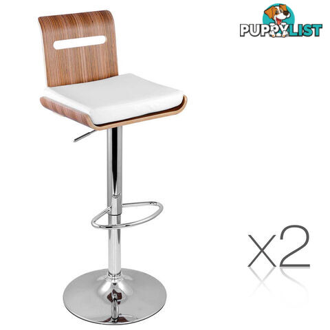 Set of 2 Wooden Bar Stool Kitchen Chair Niomi Natural