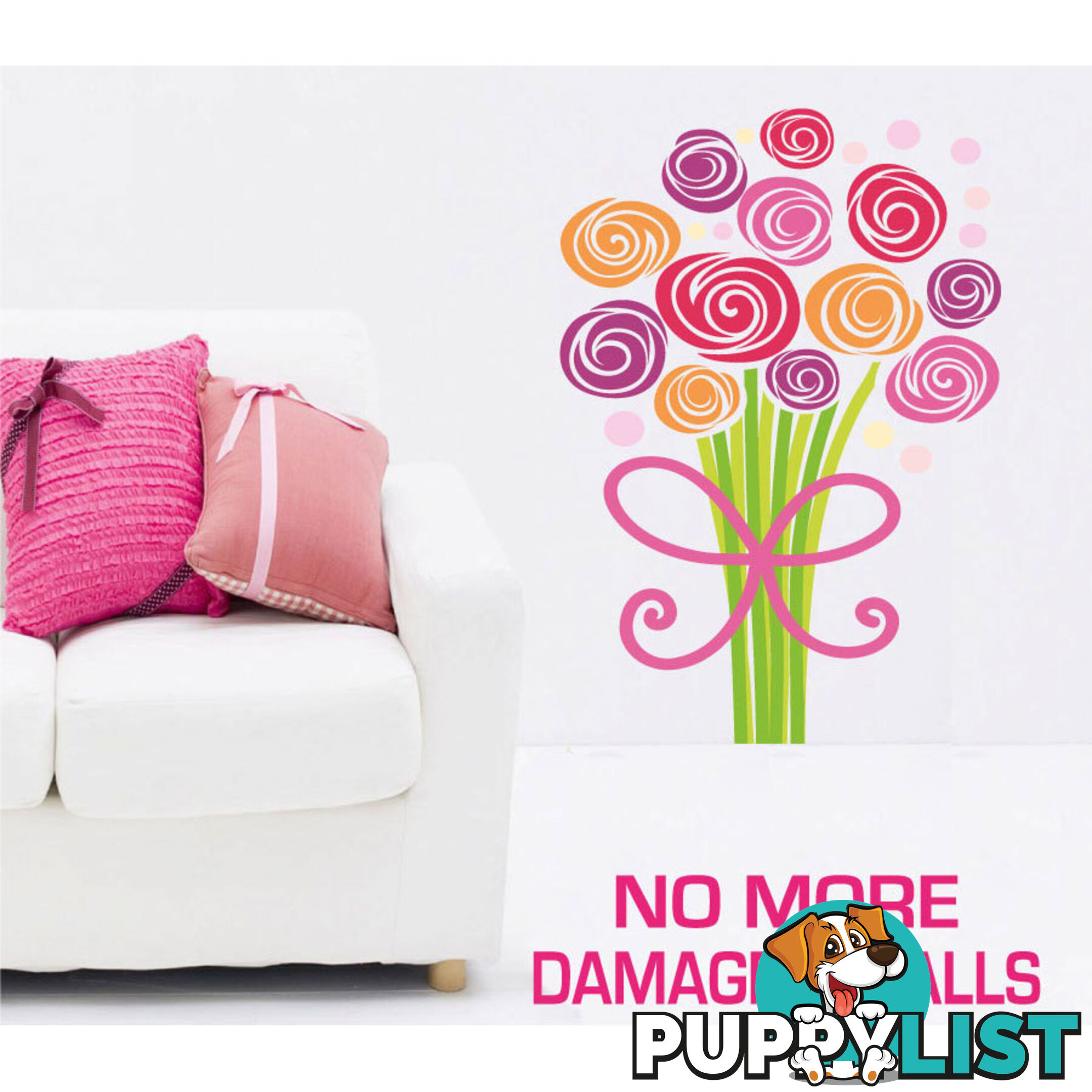 Large Size Bouquet of Flowers Wall Stickers - Totally Movable