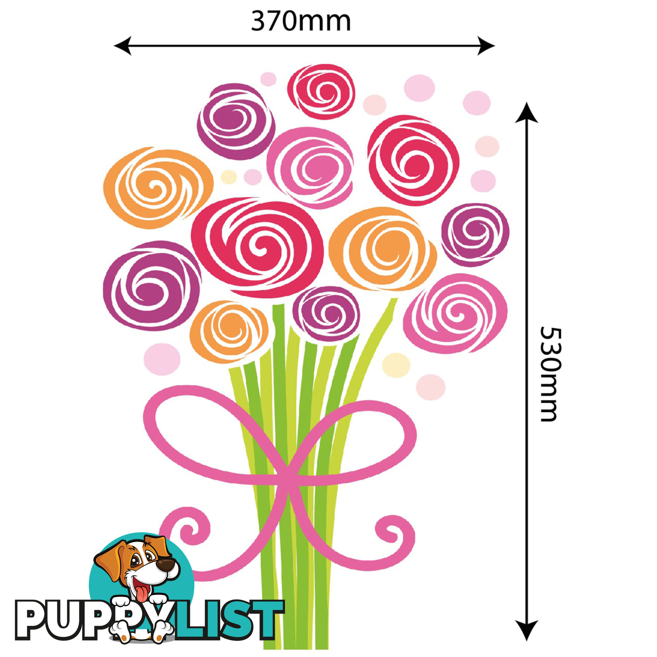 Large Size Bouquet of Flowers Wall Stickers - Totally Movable