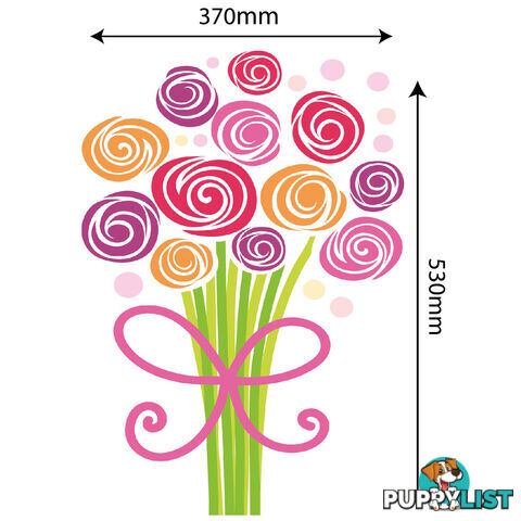 Large Size Bouquet of Flowers Wall Stickers - Totally Movable