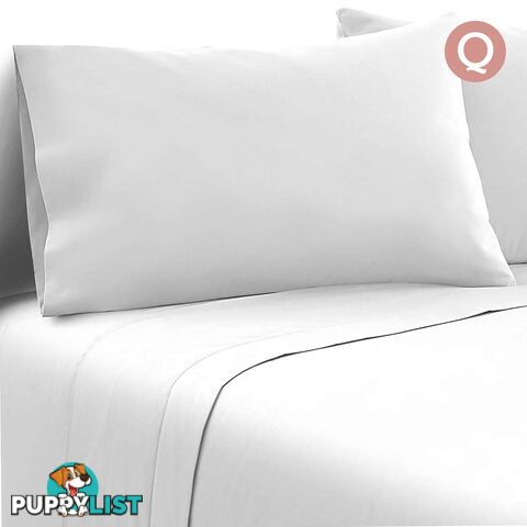 4 Piece Microfibre Sheet Set Queen _ White