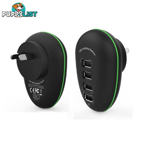 Portable 4 Port USB Charge Station including a 2.4A Fast-charging Port