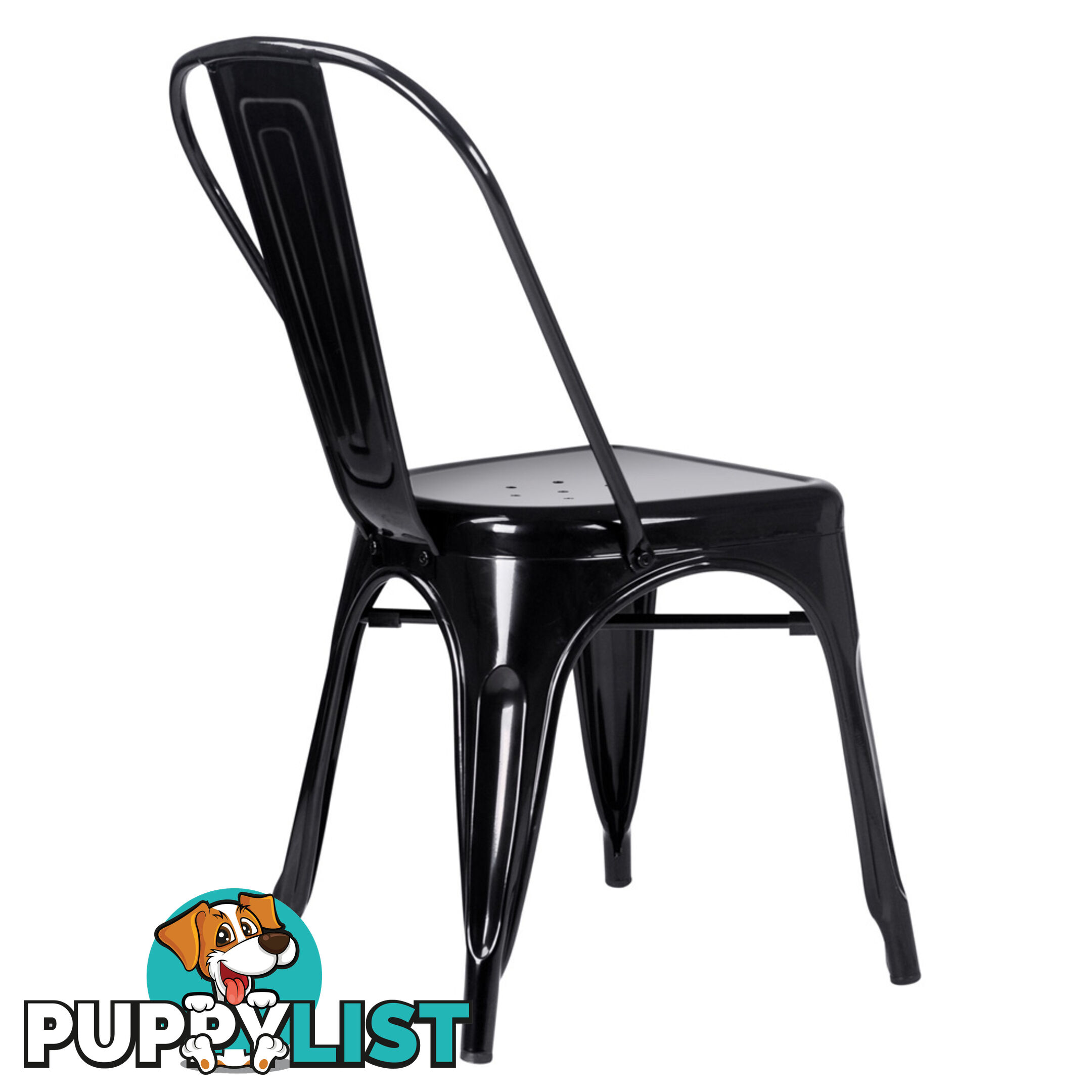 Set of 4 Replica Tolix Dining Metal Chair Gloss Black