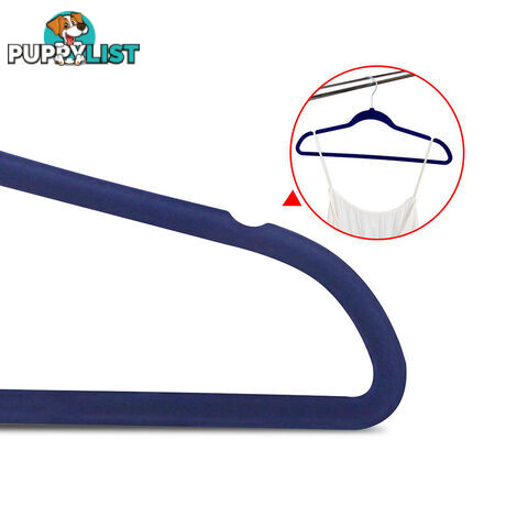 Set of 50 Slim Navy Velvet Hangers