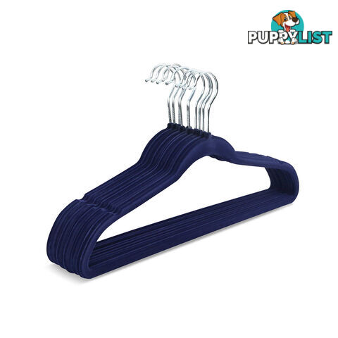 Set of 50 Slim Navy Velvet Hangers