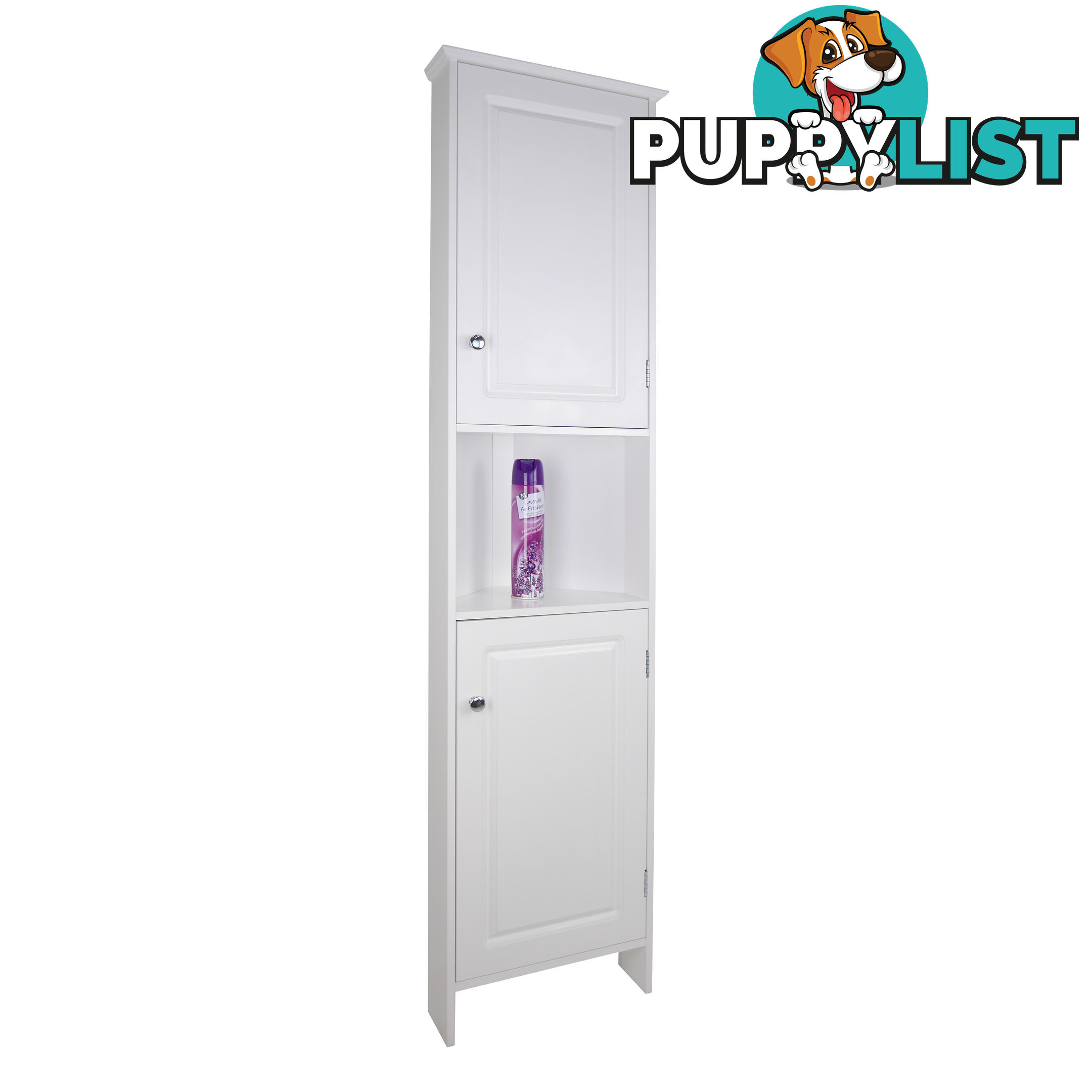 Dignity Tall Corner Cupboard with 2 Doors in WHITE