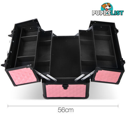 Portable Cosmetic Beauty Make Up Carry Case Box Pink