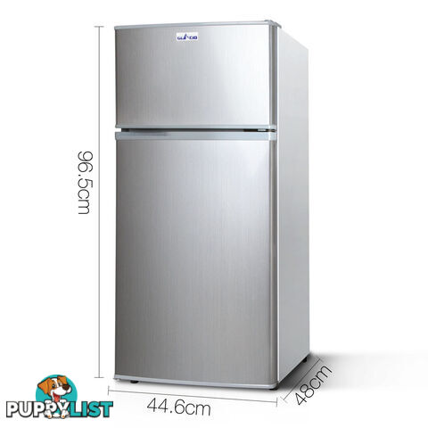 Upright 2-in-1 100L Caravan Bar Fridge Freezer Stainless Steel