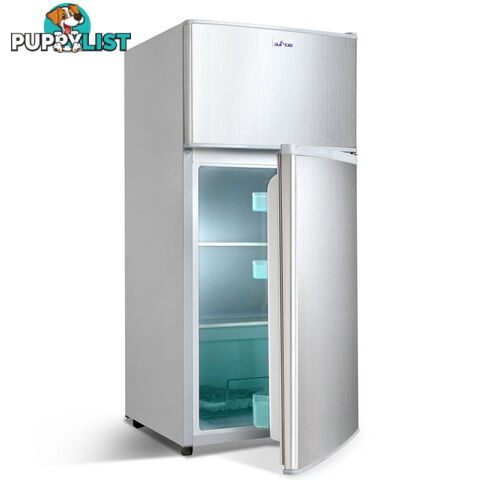 Upright 2-in-1 100L Caravan Bar Fridge Freezer Stainless Steel