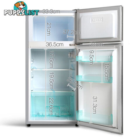 Upright 2-in-1 100L Caravan Bar Fridge Freezer Stainless Steel