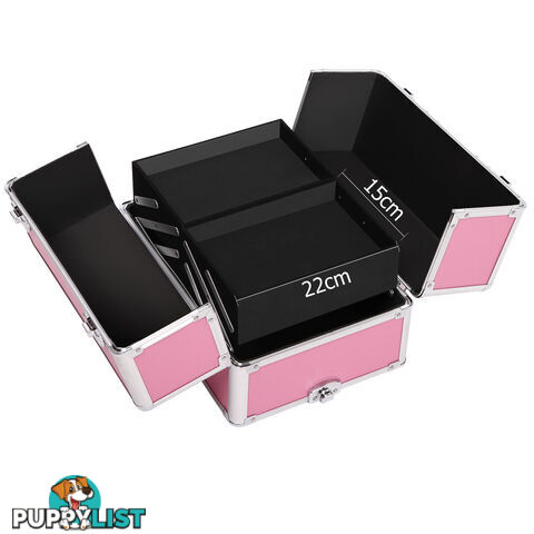 4 in 1 Portable Beauty Make up Cosmetic Trolley Case Pink