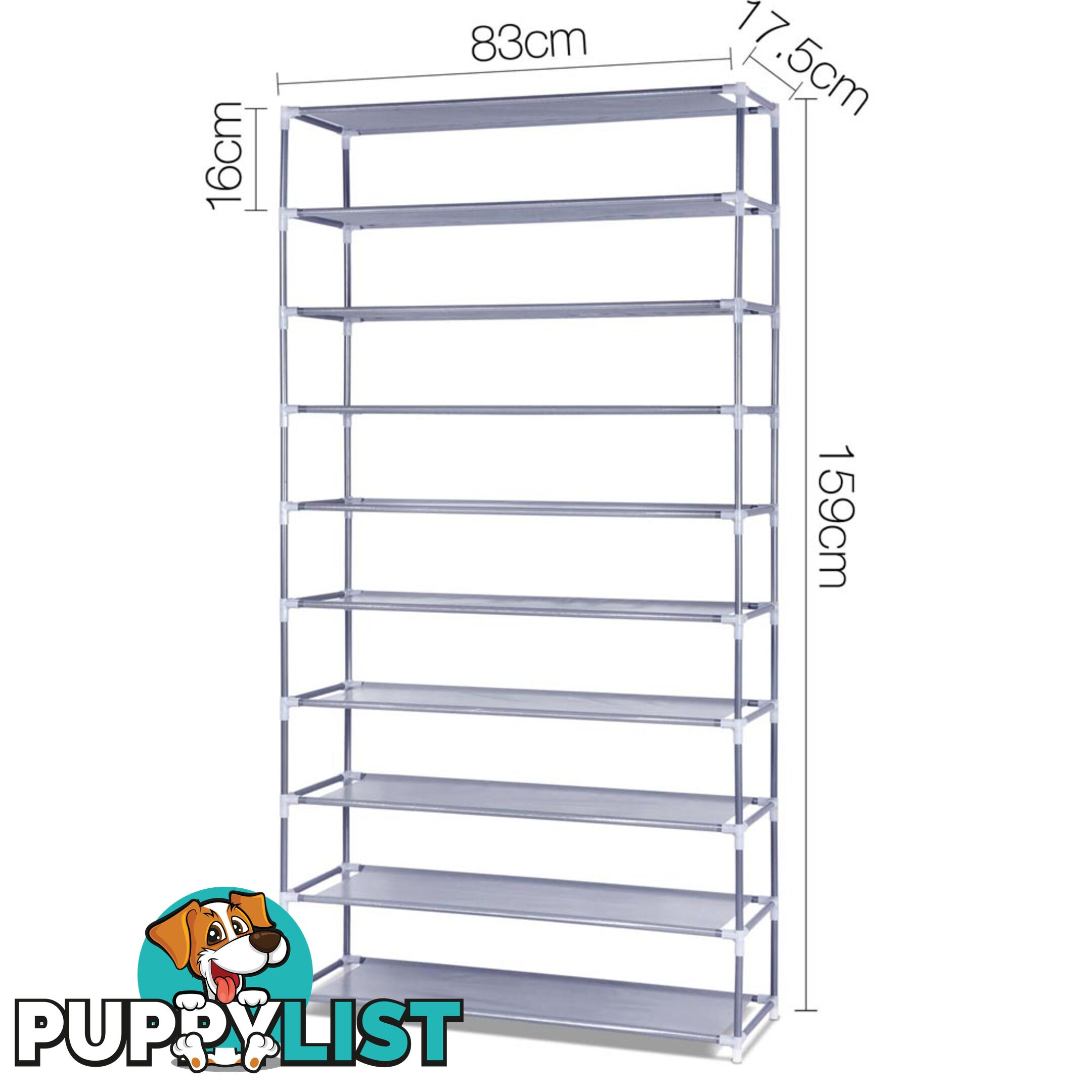 10 Tiers Stackable Shoe Storage Rack _ 159cm