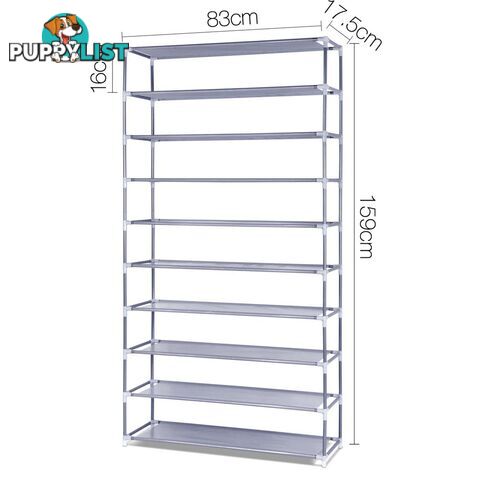 10 Tiers Stackable Shoe Storage Rack _ 159cm