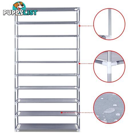 10 Tiers Stackable Shoe Storage Rack _ 159cm