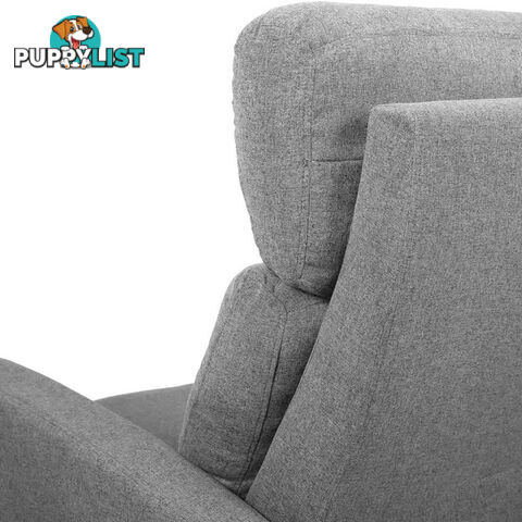 Linen Fabric Armchair Recliner - Grey