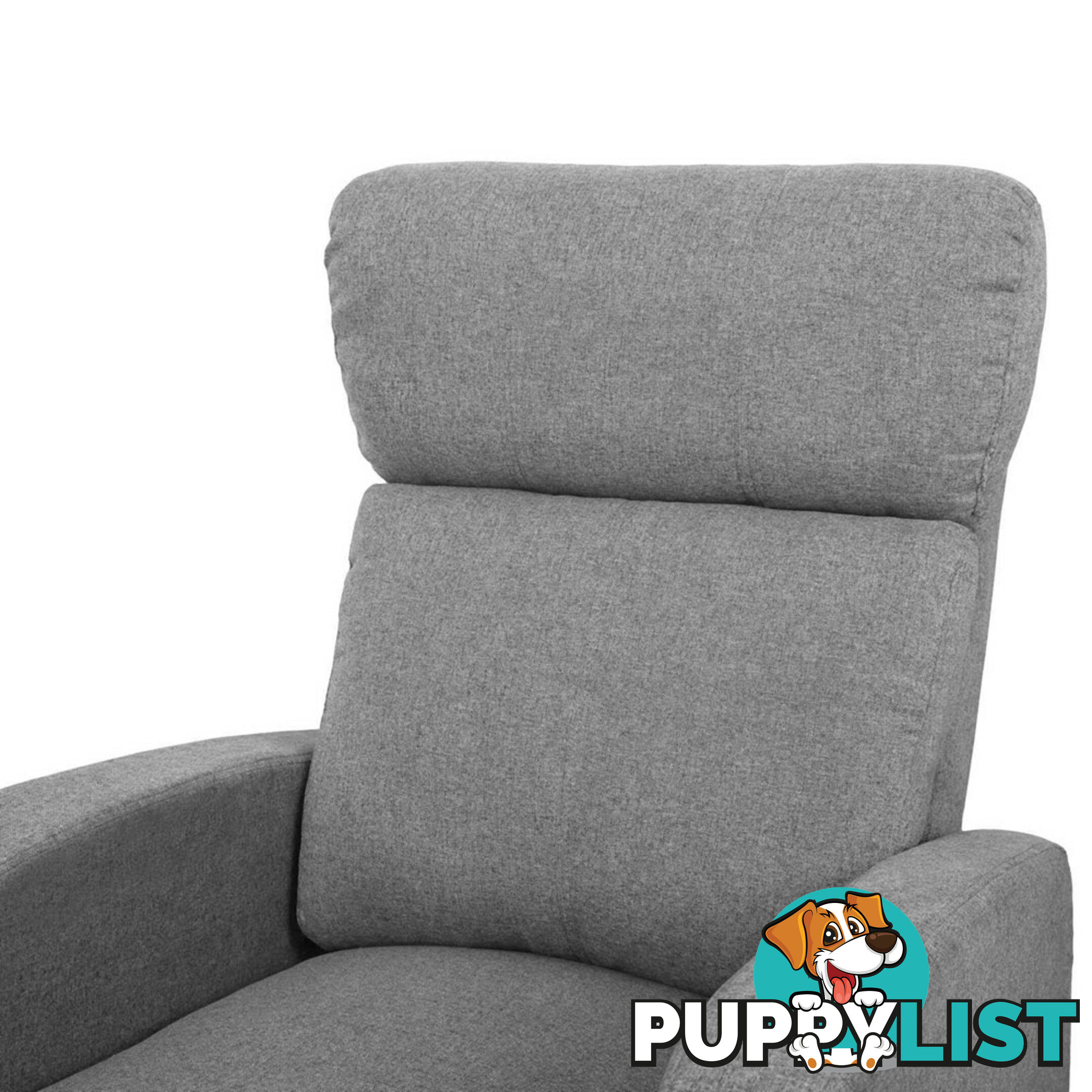 Linen Fabric Armchair Recliner - Grey