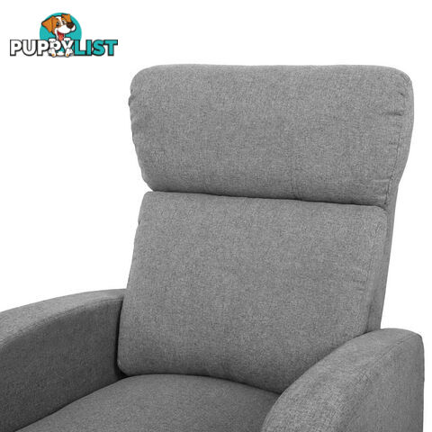 Linen Fabric Armchair Recliner - Grey