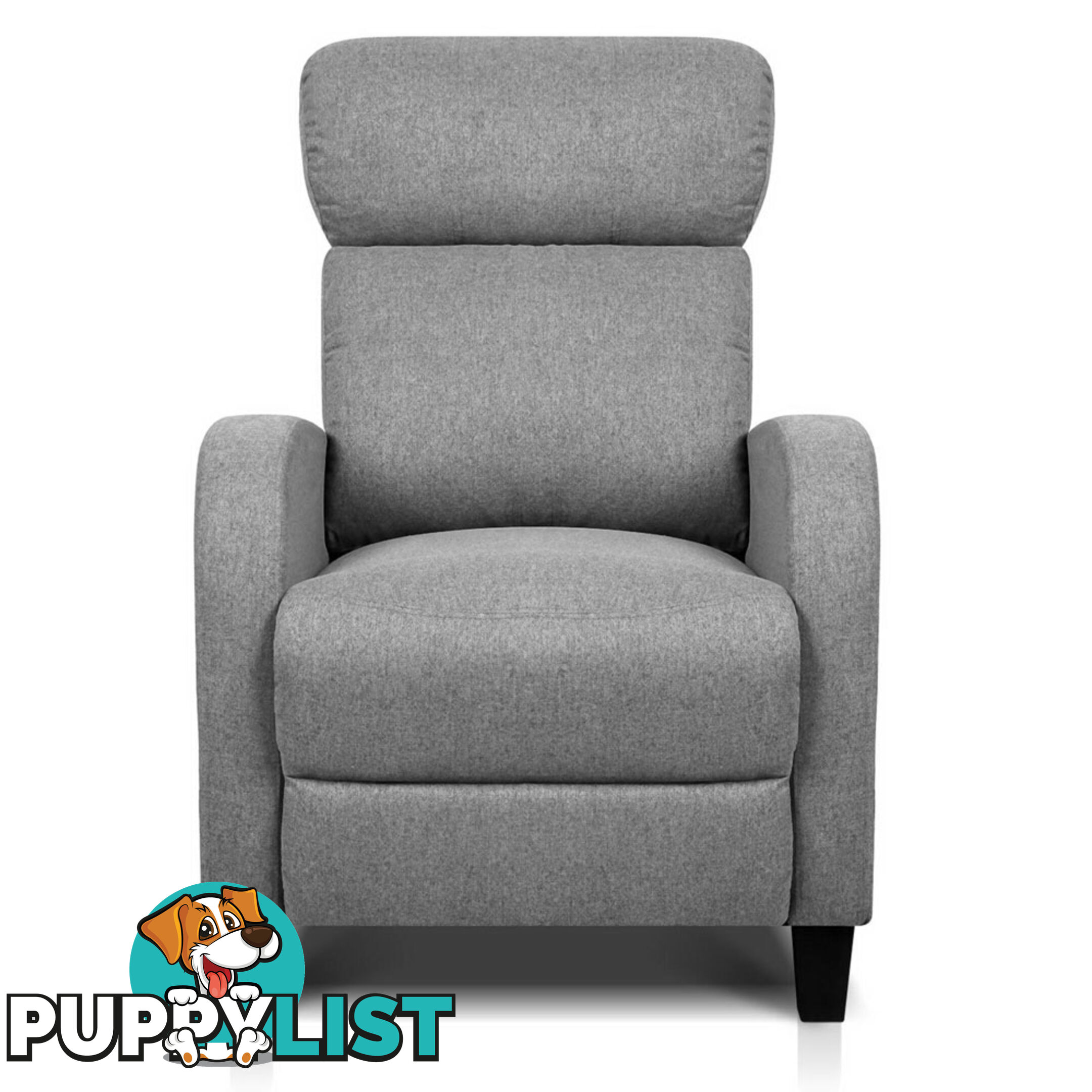 Linen Fabric Armchair Recliner - Grey