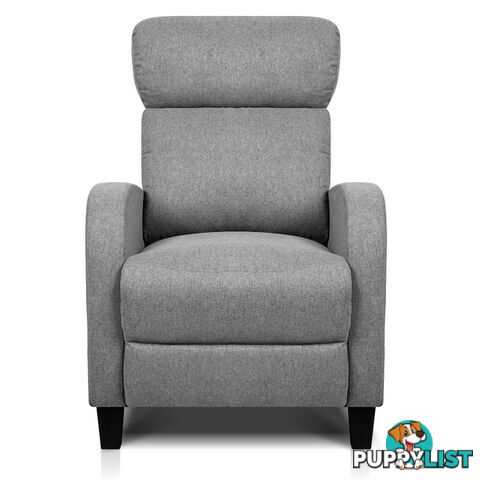 Linen Fabric Armchair Recliner - Grey